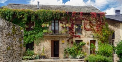 brown brick house with green plants on the side